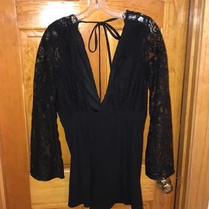 Black lace romper